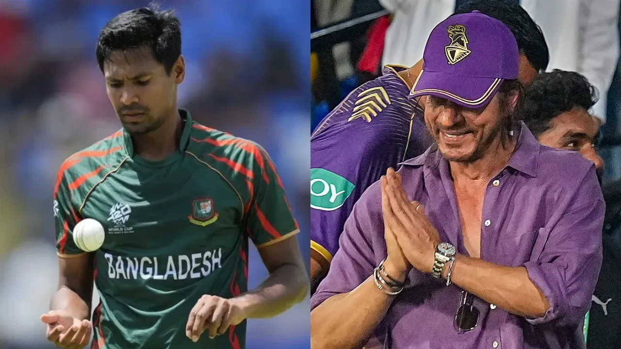 Mustafizur Rahman and KKR co-owner Shah Rukh Khan