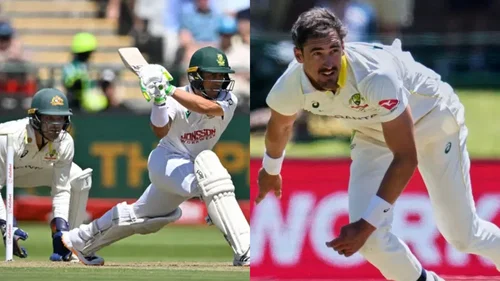 4, 4, 4, 4! Marques Ackerman hammers Mitchell Starc for four straight boundaries in Cape Town Test
