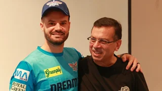Aiden Markram with Sanjiv Goenka