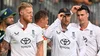 Ben Stokes, Joe Root and Harry Brook