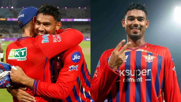 Justin Langer gives tight hug to Mukul Choudhary