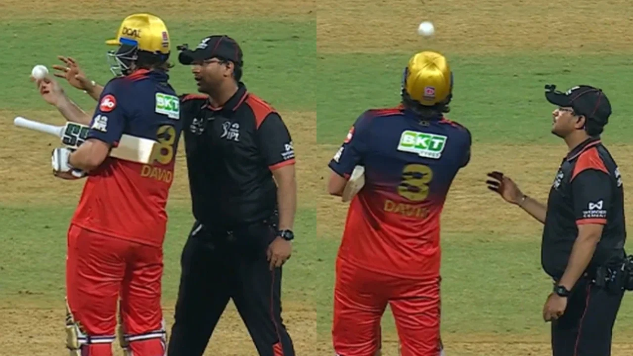 Tim David banned? BCCI brutally punishes RCB star for troubling umpires with ball-testing drama