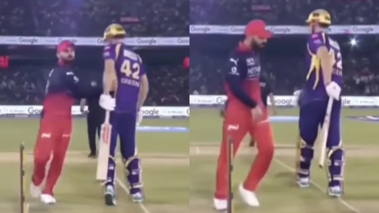 Watch: Virat Kohli gets physical with Cameron Green, aggressively shoves him during IPL 2026 clash
