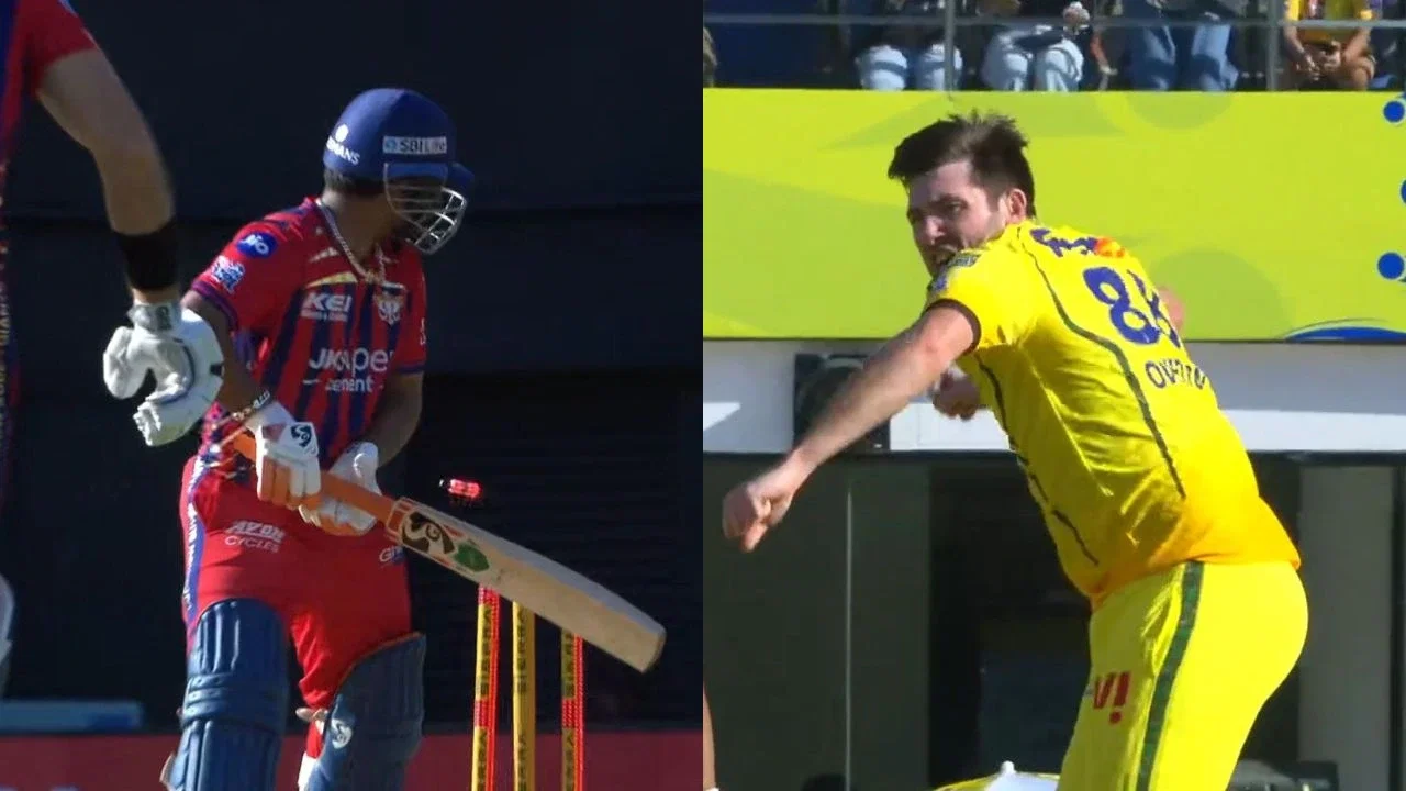 Rishabh Pant left stunned after being castled by Jamie Overton in CSK vs LSG clash (Watch video)
