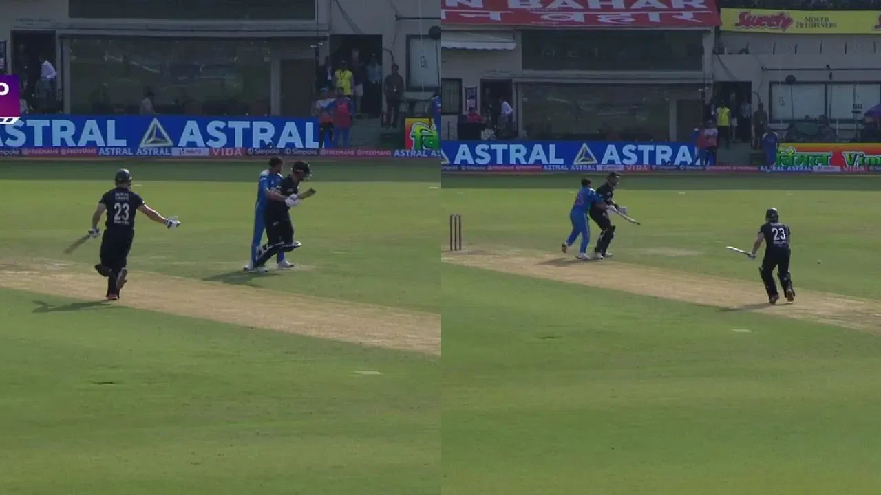 Kuldeep Yadav Blocks Daryl Mitchell From Running