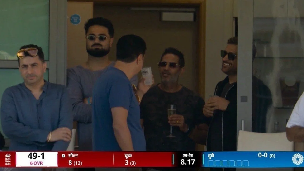 Watch: MS Dhoni makes surprising appearance in stands during India vs England 3rd T20I