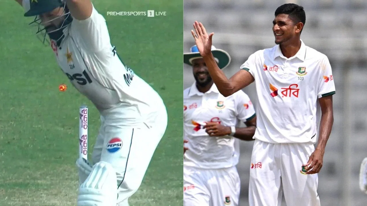 Watch: Mohammad Rizwan&rsquo;s worst leave ever sees his stumps being destroyed by Nahid Rana in 1st Test