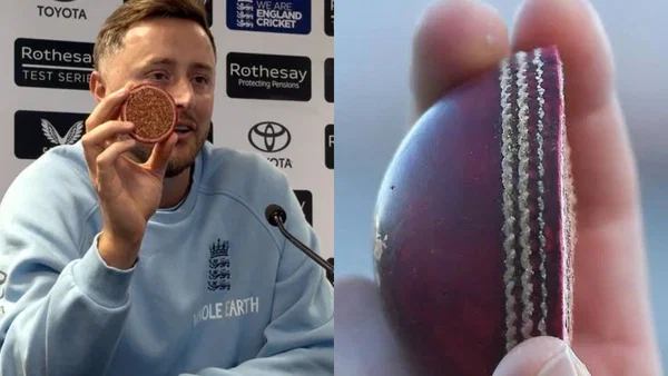 Ollie Robinson With A Half Test Cricket Ball