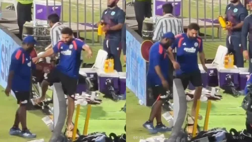 Rohit Sharma Nearly Falls