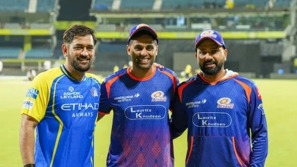 Suryakumar Yadav With Rohit Sharma And MS Dhoni