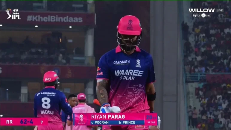 Riyan Parag dismissed for another low score