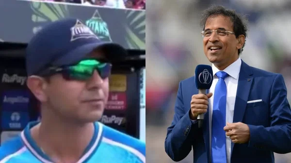 Vikram Solanki engaged in a light-hearted exchange with Harsha Bhogle during LSG vs GT clash
