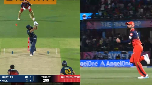 Bhuvneshwar Kumar castles Shubman Gill in IPL 2026 Qualifier 1 as Virat Kohli reacts aggressively