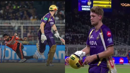 Cameron Green falls in bizarre run-out drama after confusion with Angkrish Raghuvanshi vs SRH in IPL 2026