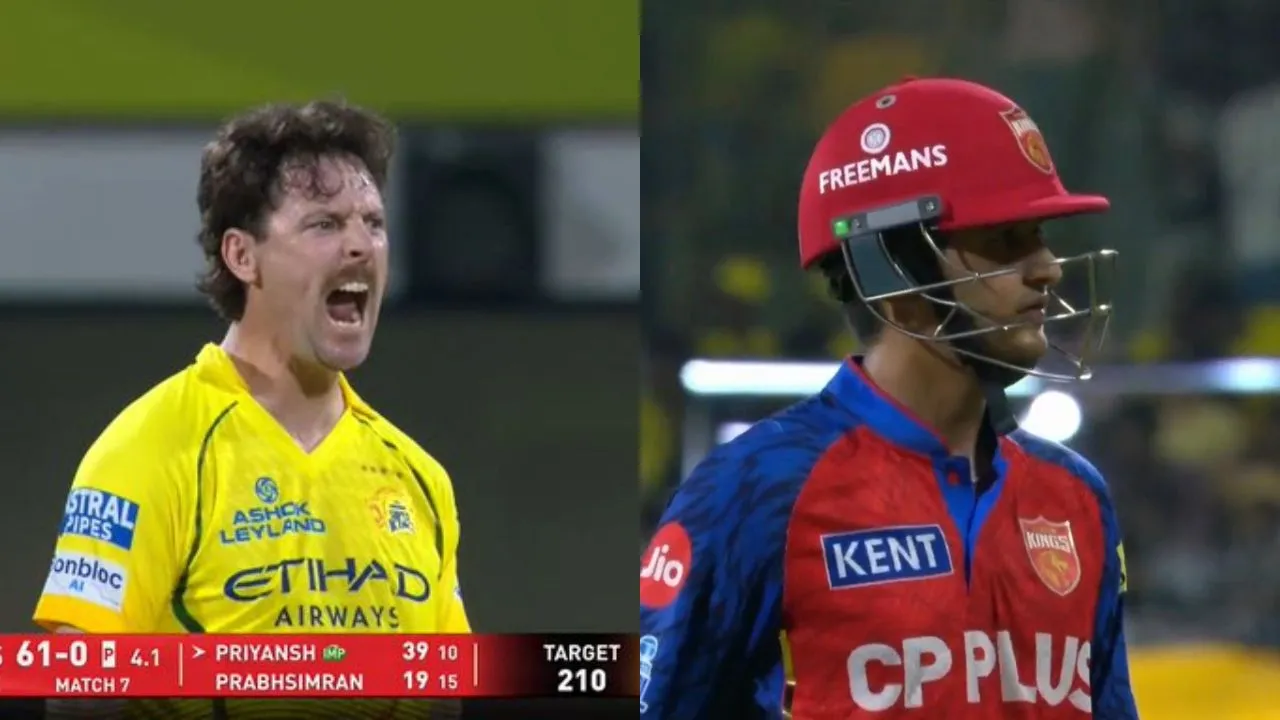 Matt Henry bamboozles Priyansh Arya after getting hit for a six in IPL 2026 Matt Henry bamboozles Priyansh Arya after getting hit for a six in IPL 2026