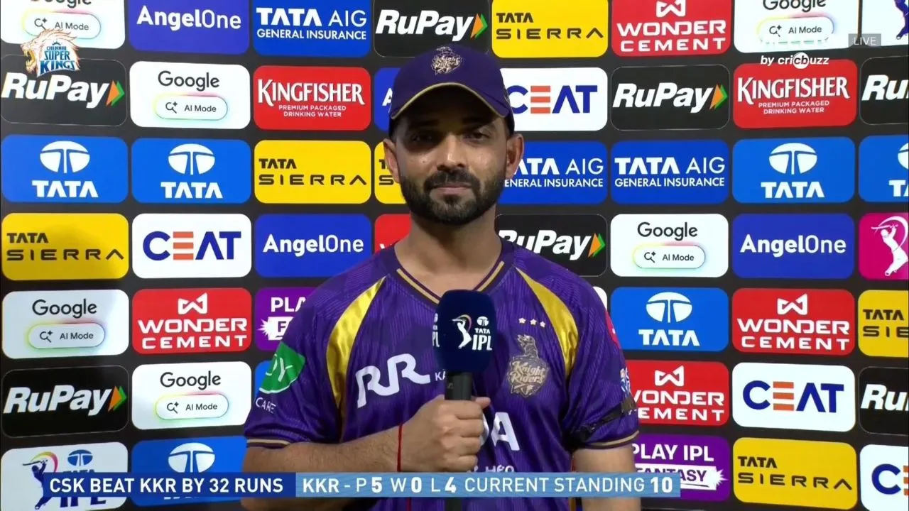 Slightly challenging: KKR captain Ajinkya Rahane defends team after disappointing loss vs CSK in IPL 2026 Slightly challenging: KKR captain Ajinkya Rahane defends team after disappointing loss vs CSK in IPL 2026