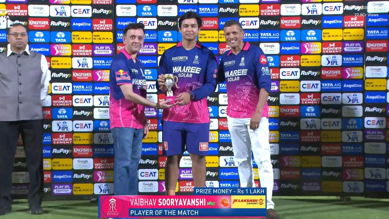 Vaibhav Sooryavanshi sends bold message after winning POTM vs LSG