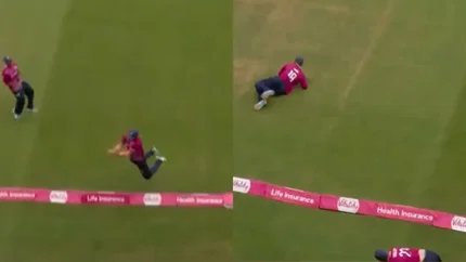 Watch: David Willey, Saif Zaib pull off one of cricket's best relay catches in Vitality Blast