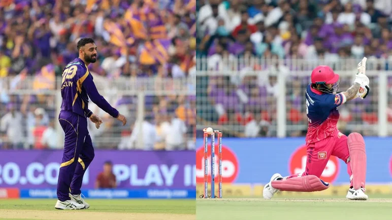 Varun Chakravarthy bamboozles Riyan Parag in KKR vs RR clash
