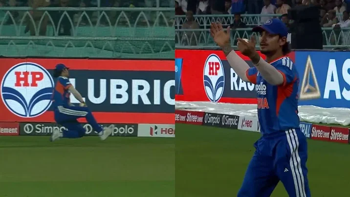 Ishan Kishan takes a brilliant catch