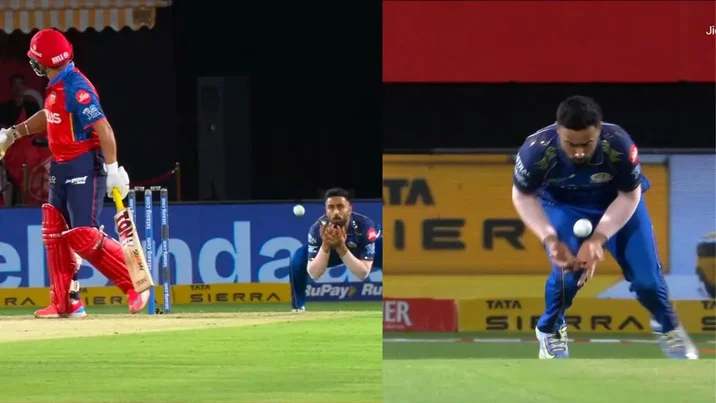 Naman Dhir puts down easy catch of Prabhsimran Singh in PBKS vs MI clash