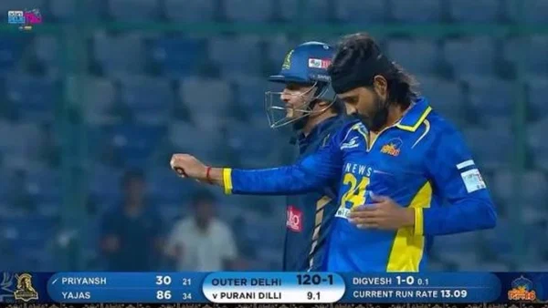 Watch Digvesh Rathi Brings Out Notebook Celebration For Priyansh Arya In DPL