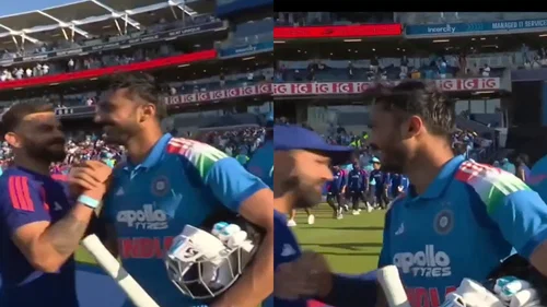 Watch Rohit Sharma Virat Kohli Shower Axar Patel And Washington Sundar With Love After India S 1st ODI Win