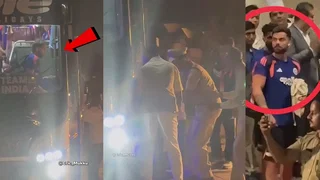 Watch Rohit Sharma Slips Horribly While Getting Off Team Bus Virat Kohli Concerned
