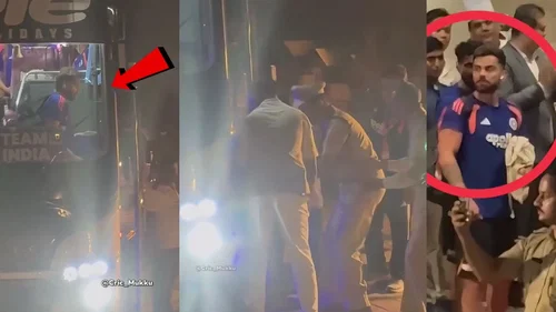 Watch Rohit Sharma Slips Horribly While Getting Off Team Bus Virat Kohli Concerned