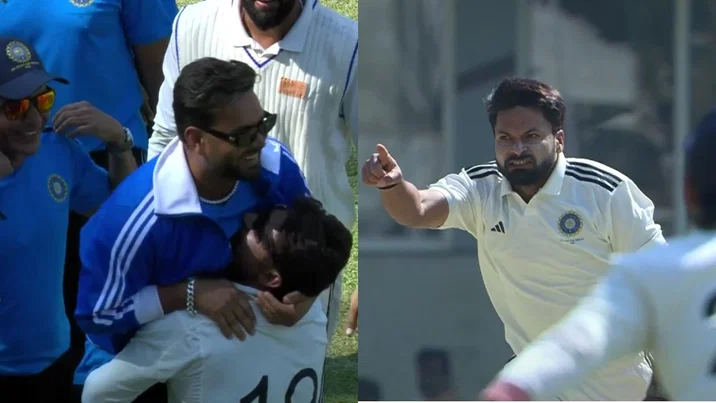Watch Sarfaraz Khan Lifts Rishabh Pant As Mukesh Kumar Leads Rest Of India To Irani Cup Win