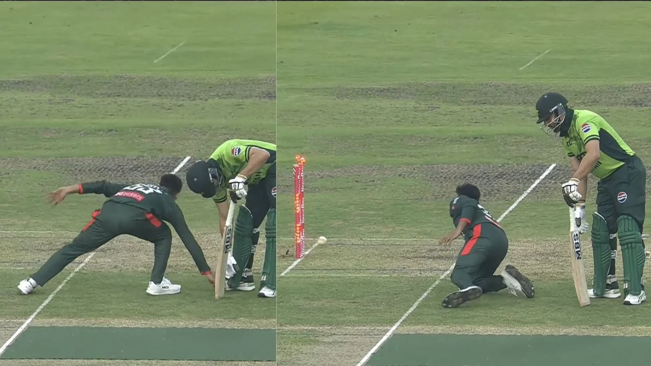 Mehidy Hasan MIraz runs out Salman Ali Agha awfully at the non-strikers end; Pakistan batter left baffled