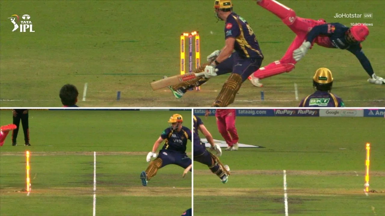 Dhruv Jurel effects stunning MSD-esque stumping to dismiss Cameron Green