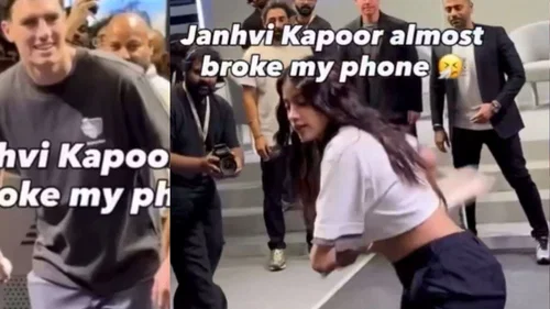 Watch: Pat Cummins plays cricket with Janhvi Kapoor amid IPL 2026 as massive damage unfolds within minutes