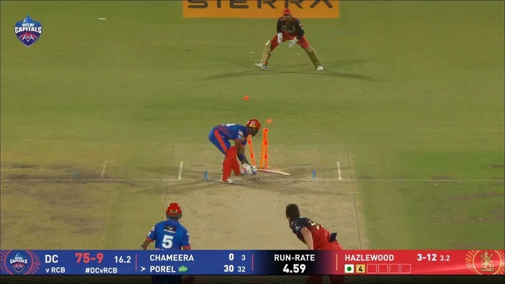 Delhi Capitals bowled out for less than 100 runs