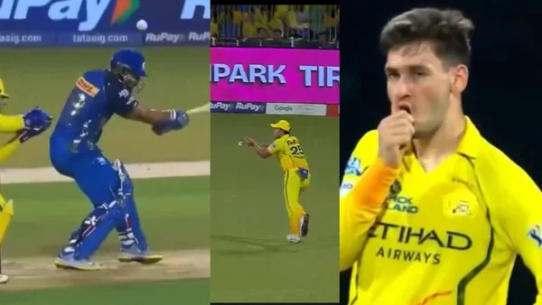 Shivam Dube spills an absolute SITTER of Naman Dhir in CSK vs MI clash