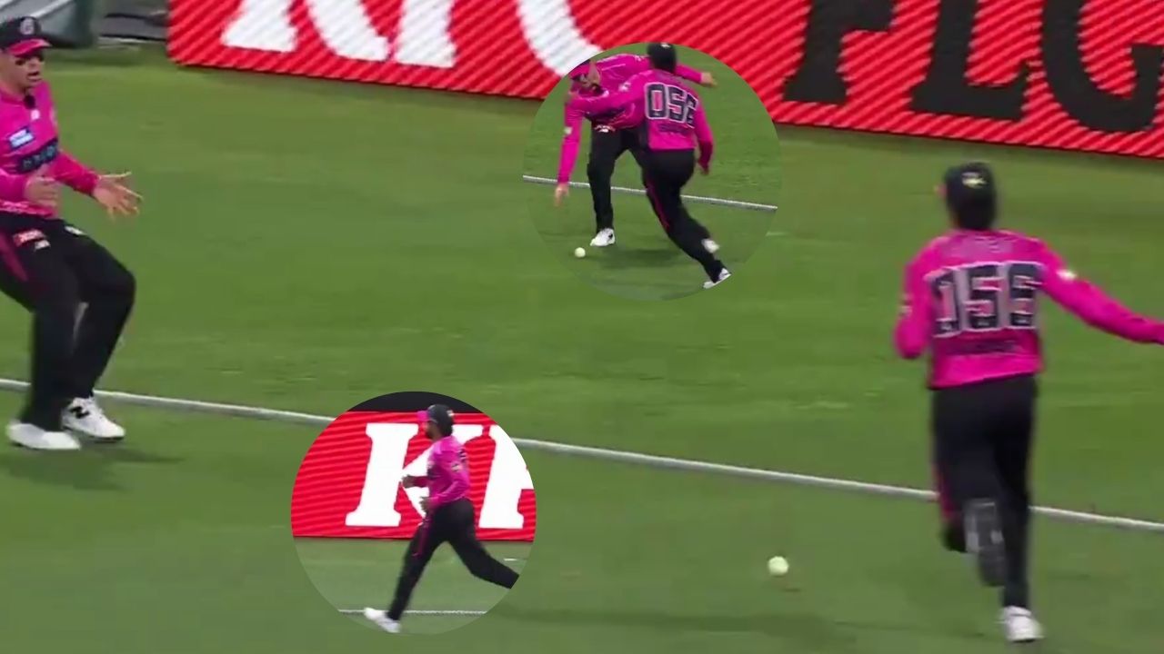 Babar Azam and Steve Smith engages in an on-field tussle while fielding for the Sydney Sixers