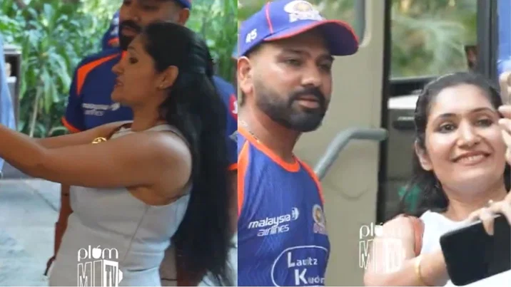 Rohit Sharma's viral moment with fan girl goes viral after the former skipper gets irritated with the fans pleas