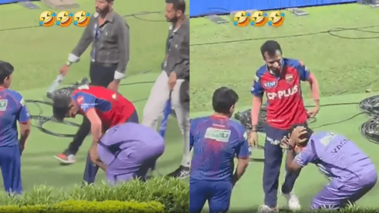 Yuzvendra Chahal gets physical with KKR coach in funny moment, video breaks the internet