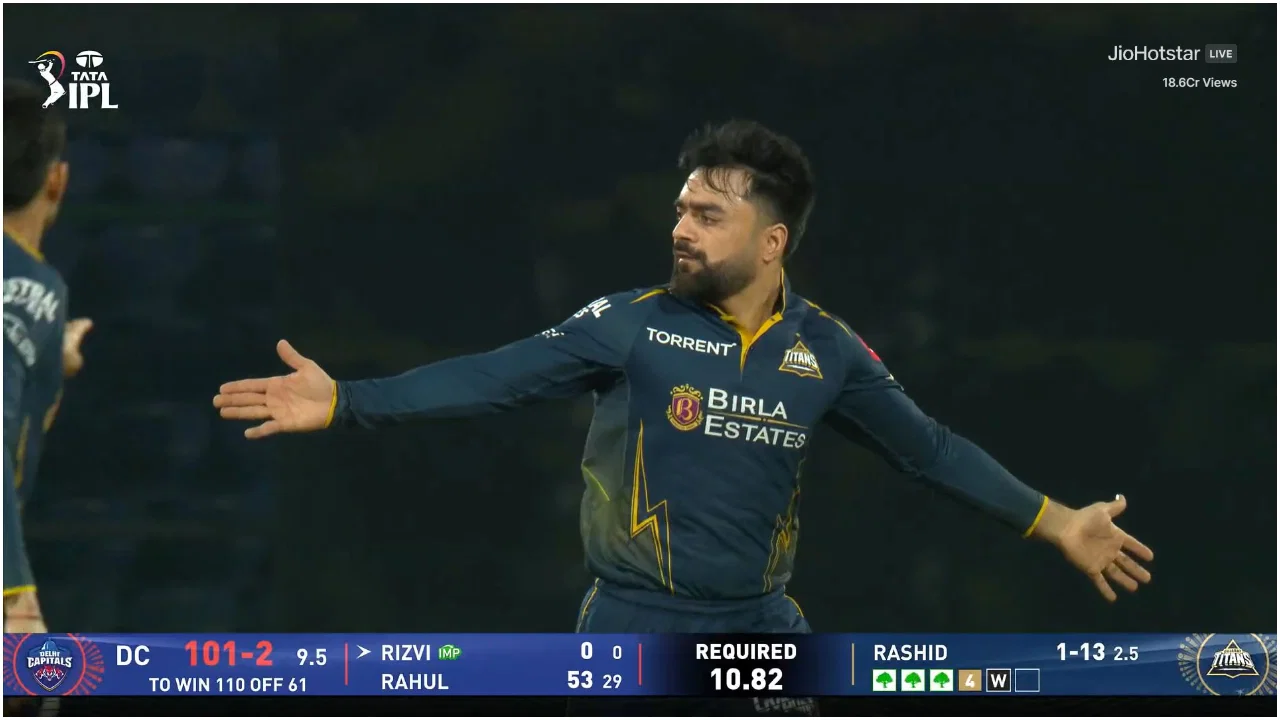 Rashid Khan strikes, dismisses Sameer Rizvi for a duck in IPL 2026 Rashid Khan strikes, dismisses Sameer Rizvi for a duck in IPL 2026