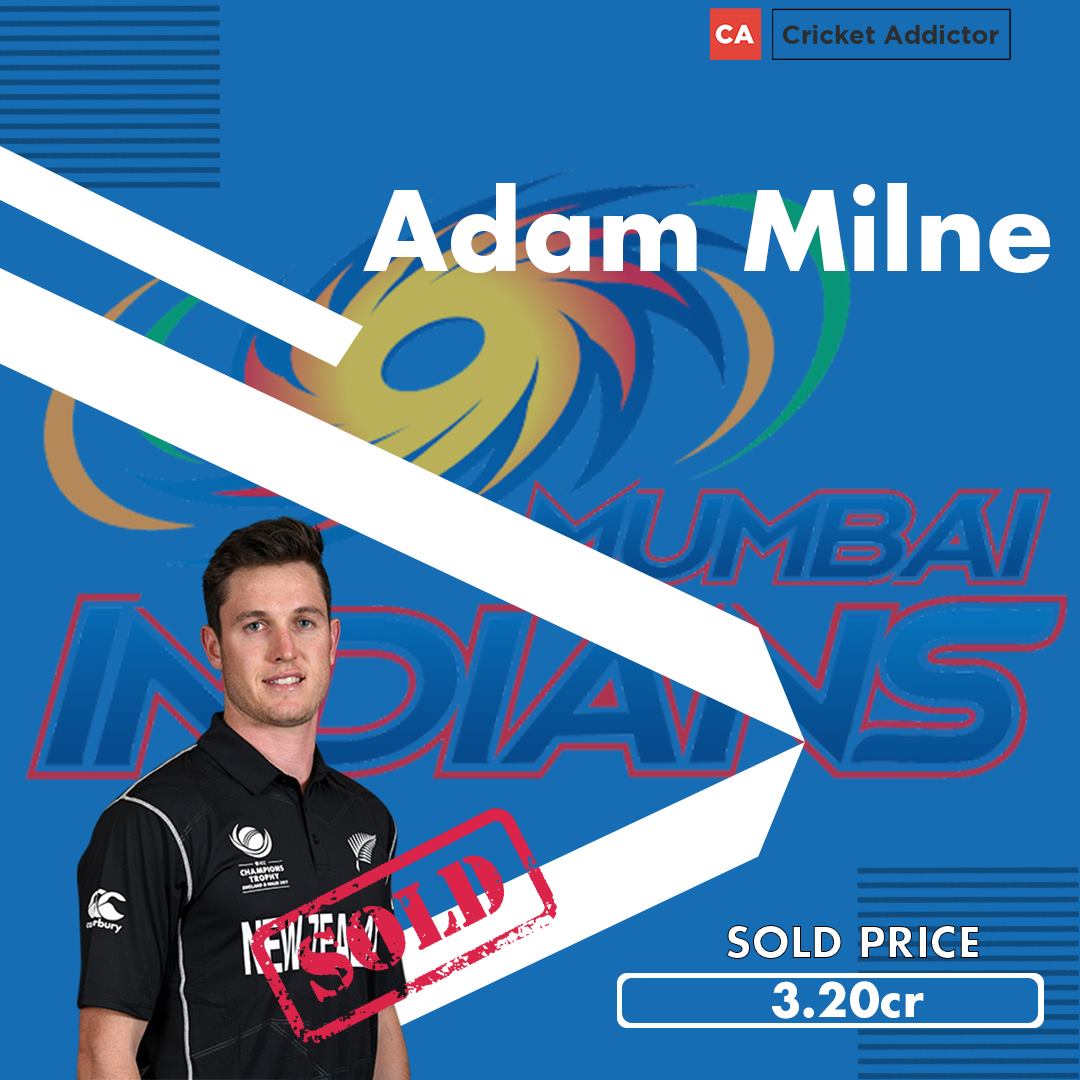 Adam Milne, IPL 2021 Auction, Mumbai Indians