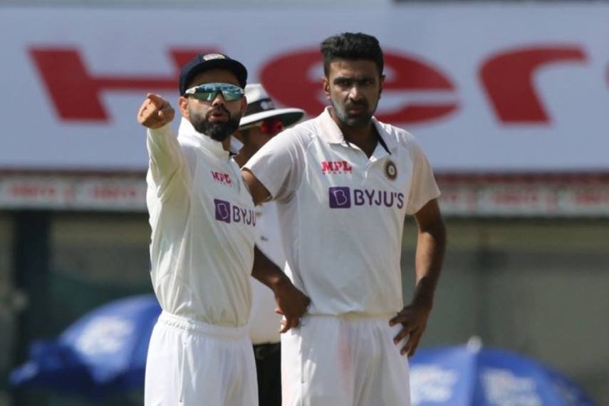Virat Kohli and Ravichandran Ashwin during the first Test in Chennai against England