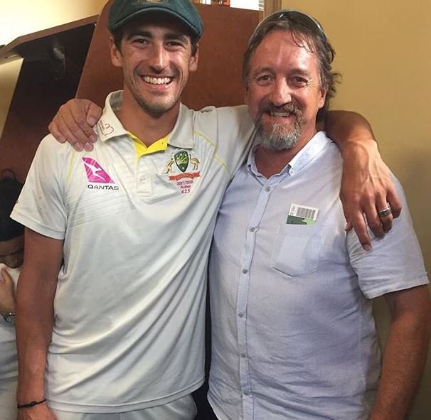 Mitchell Starc with his dad Paul
