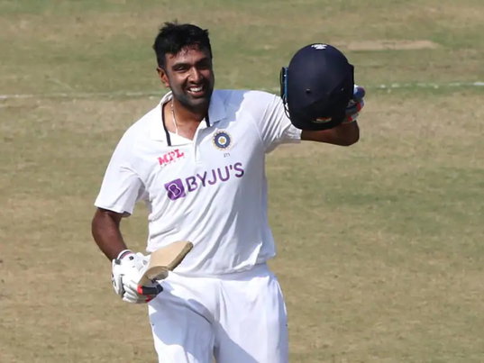 Ravichandran Ashwin celebrates his 5th Test century BCCI