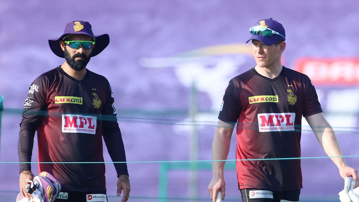 Dinesh Karthik and Eoin Morgan