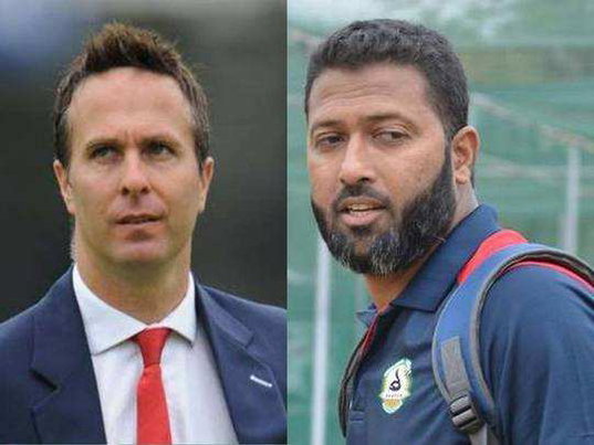 Michael Vaughan and Wasim Jaffer (Photo- Twitter)