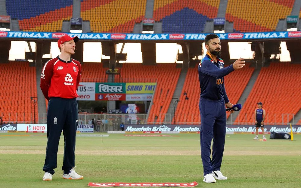 Virat Kohli and Eoin Morgan