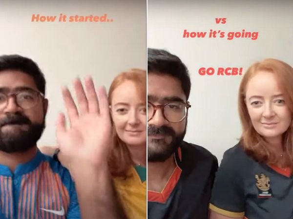 The Indian- Australian couple Cheering for RCB (Photo- Twitter)