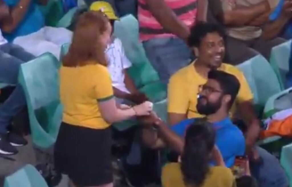 the Indian- Australian couple during the India-Australia second ODI (Photo- Twitter)