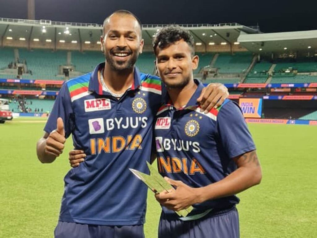 Hardik Pandya and T Natarajan