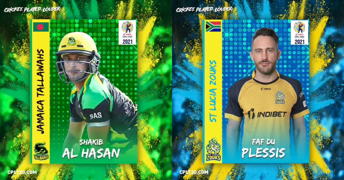 CPL 2021 Draft: Shakib Al Hasan To Play For Jamaica Tallawahs, Faf Du Plessis For St. Lucia Zouks